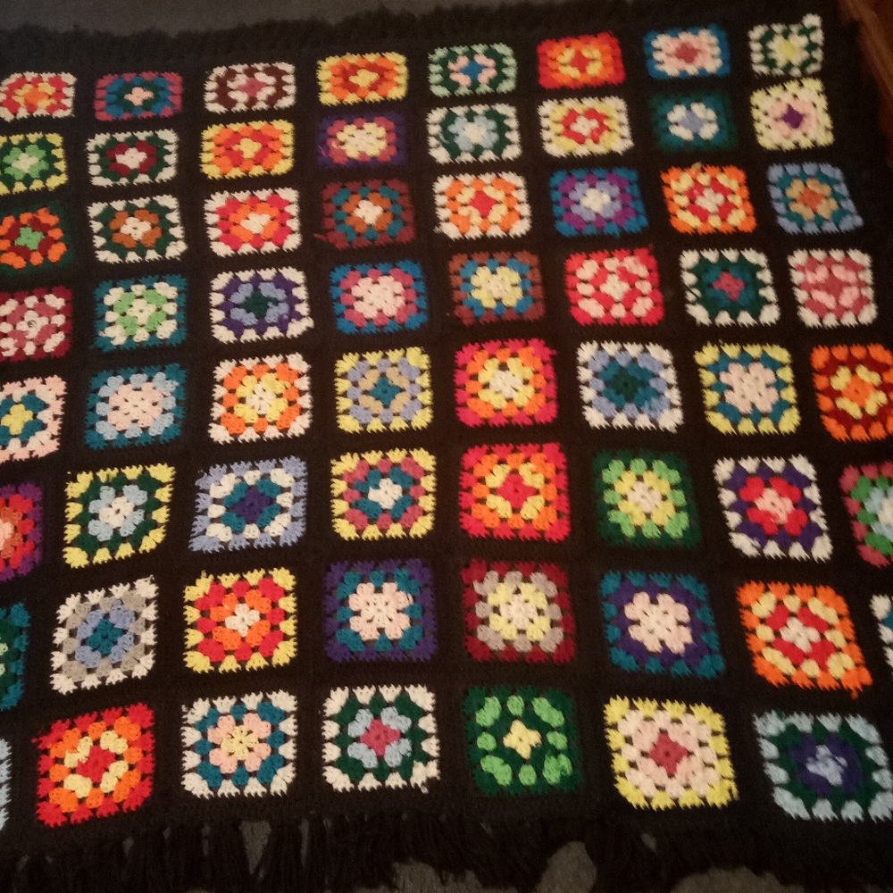 Vintage Rosanne Style Granny Square Afghan